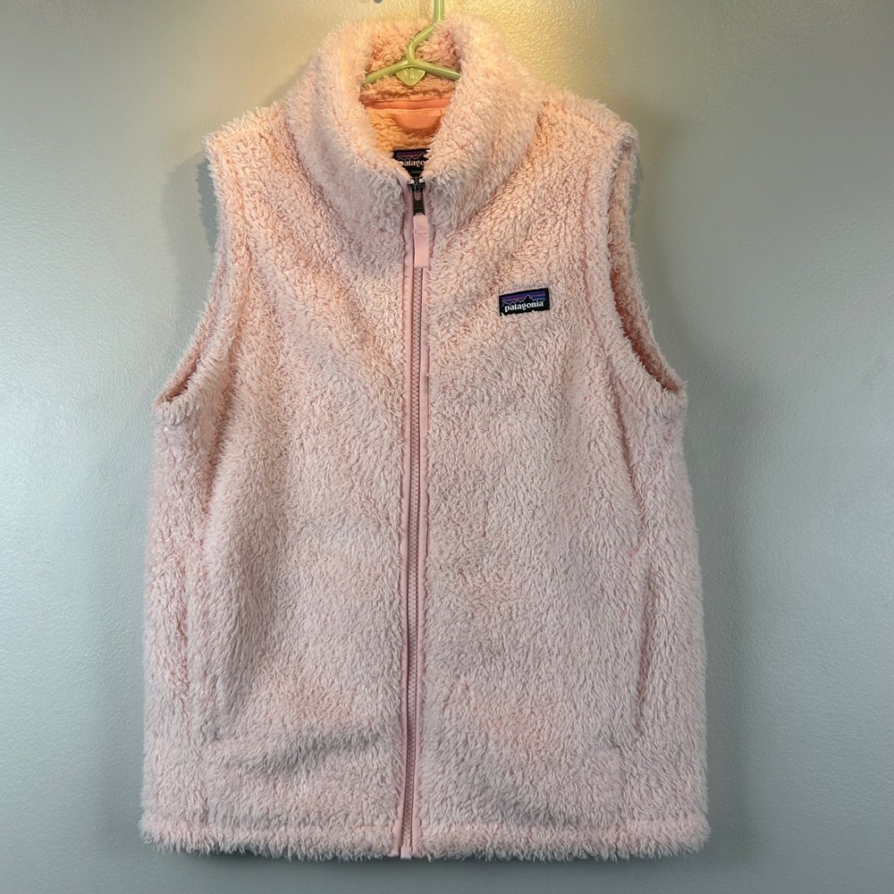 Patagonia Girls Los Gatos Fleece Vest Pink Full Zip XL 14 65490